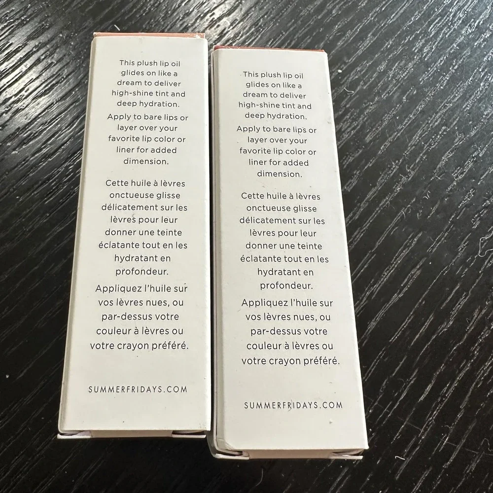 Summer Fridays‎ Dream Lip Oil Set Warm Beige and Bare Sand 0.15oz New In Box